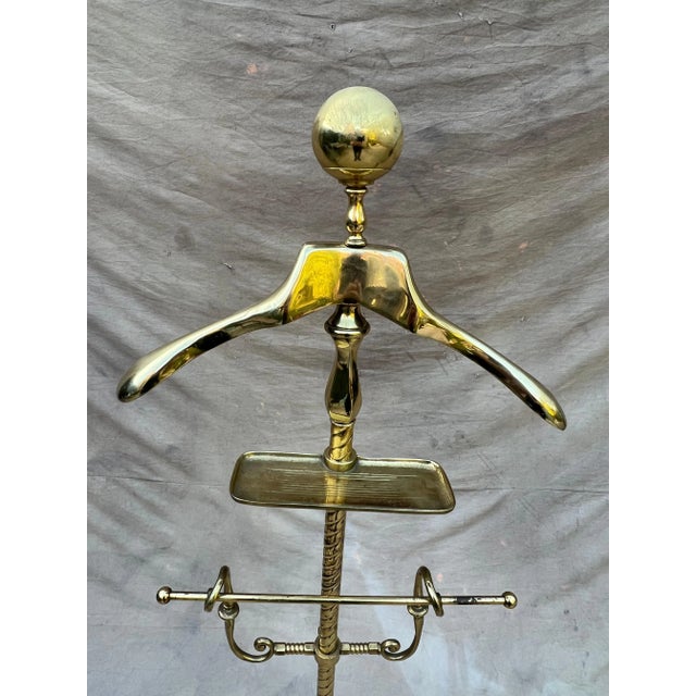 Solid Brass Valet with Change and Pants Holder For Sale In Los Angeles - Image 6 of 11