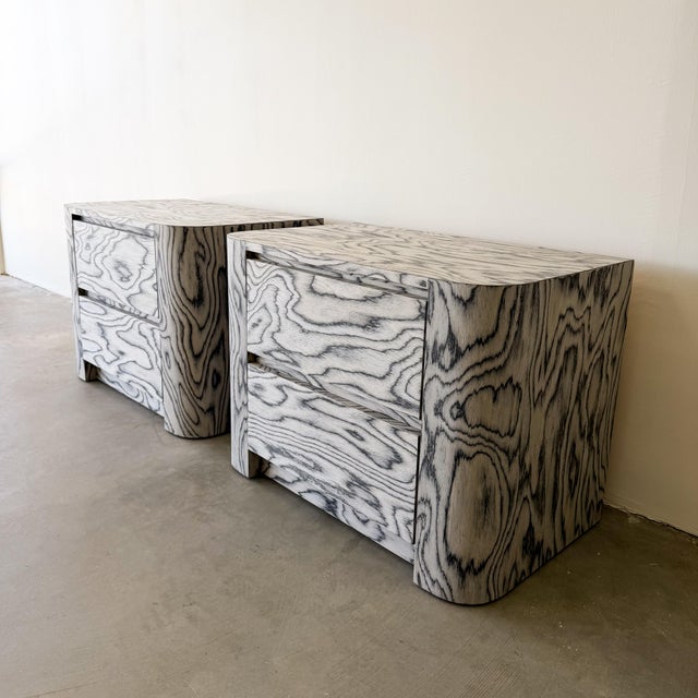 Pair of Postmodern 1980s Grey Nightstands For Sale - Image 9 of 13