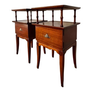Mid Century RWay Furniture Chinoiserie Night Stands Pagoda For Sale