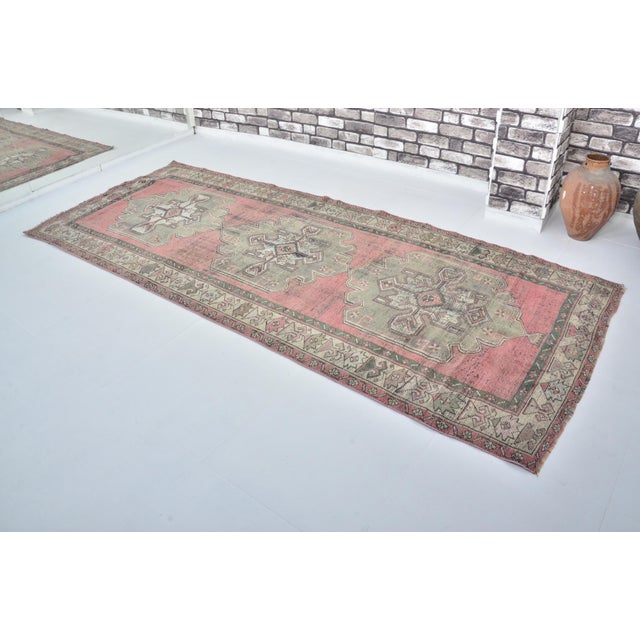 Turkish Vintage Handknotted Wool Ethnic Rug For Sale - Image 3 of 10