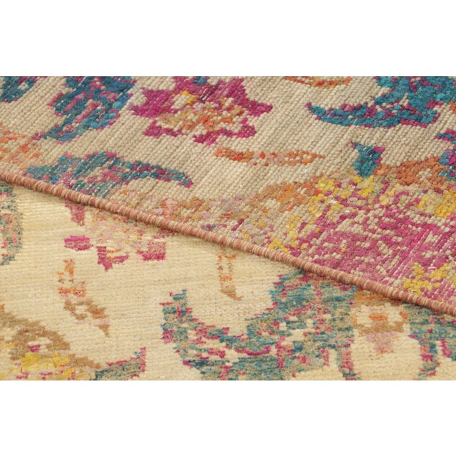 Textile Contemporary Transitional Floral Natural Silk Rug, by Rug & Kilim, India For Sale - Image 7 of 7