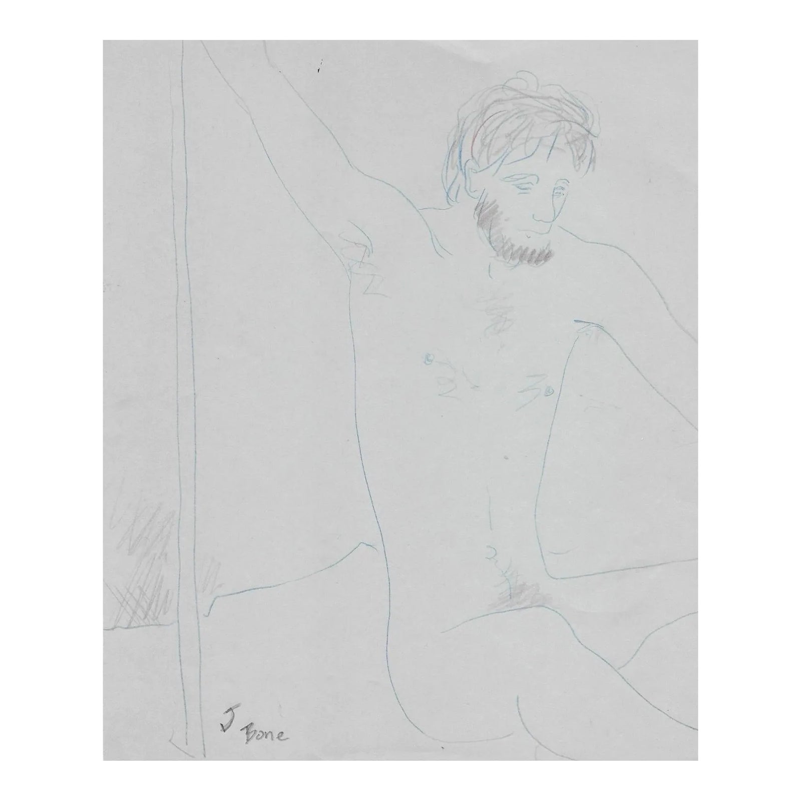1981 James Bone Red Headed Male Nude | Chairish