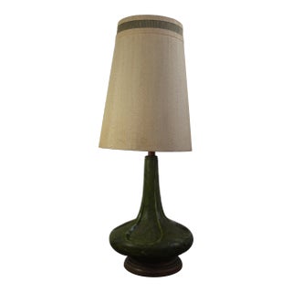 Massive Mid Century Modern Ceramic Green Lava Drip Lamp For Sale