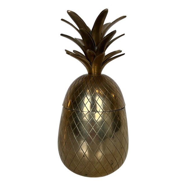 1970s Pineapple ice bucket in brass and steel For Sale
