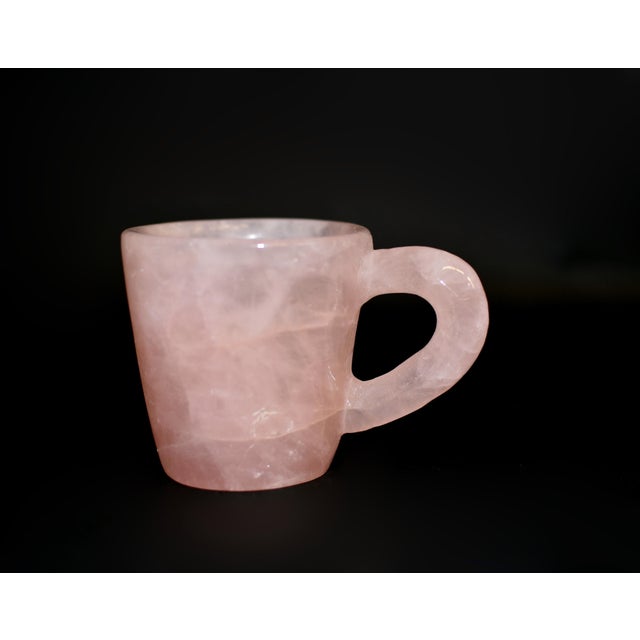 Gemstone Rose Quartz Cup Mug Natural Gemstone For Sale - Image 7 of 13
