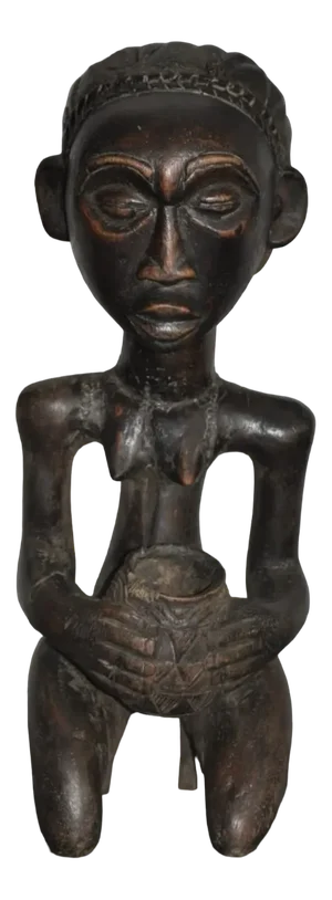 Congolese Carved Wood Luba Shankadi Cup Bearer
