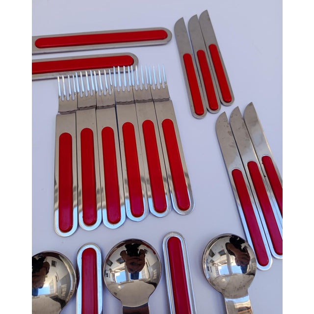Vintage Cutlery Set by Sergio Asti Lauffer Boca for ICM, 1970s, Set of 32 For Sale - Image 3 of 6