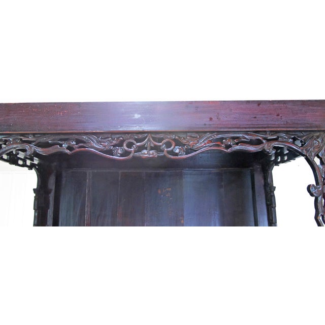 Pair Antique Open-Shelf Elm Display Cabinet For Sale - Image 16 of 17