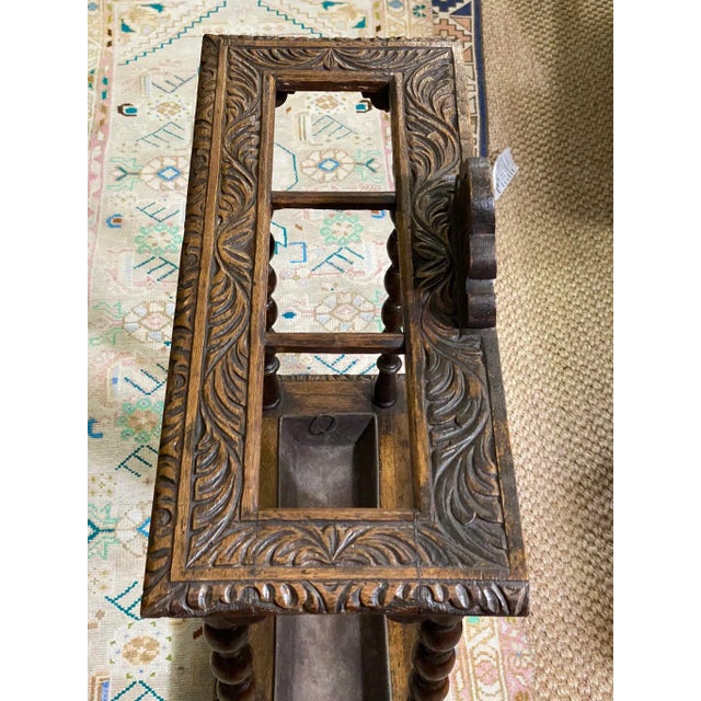 Antique Circa 1860 English Bobbin Twist Carved Stick Stand For Sale - Image 10 of 13
