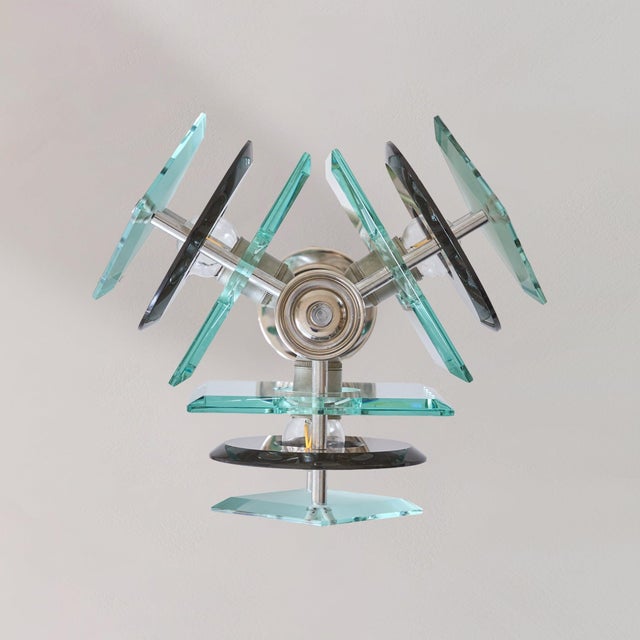 Silver Italian Glass Chandelier by Antonio Lupi for Lupi Cristal Luxor, 1970s For Sale - Image 8 of 12