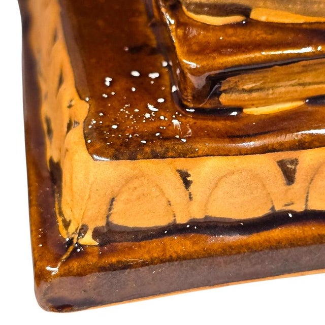 Vintage Ceramic Great Horned Owl Bookends – Red Glaze Sculptural Pair For Sale - Image 9 of 15