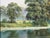 Late 20th Century Peaceful Misty Riverside in the English Countryside with Cows & Tree Reflections Circa 1990 For Sale - Image 5 of 17