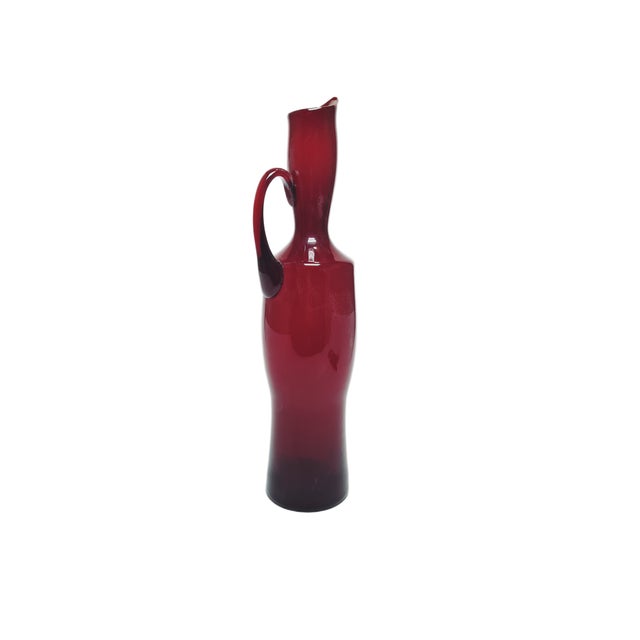 Red Postmodern Jug by Zbigniew Horbowy for Sudety Glassworks, Poland, 1970s For Sale - Image 8 of 18