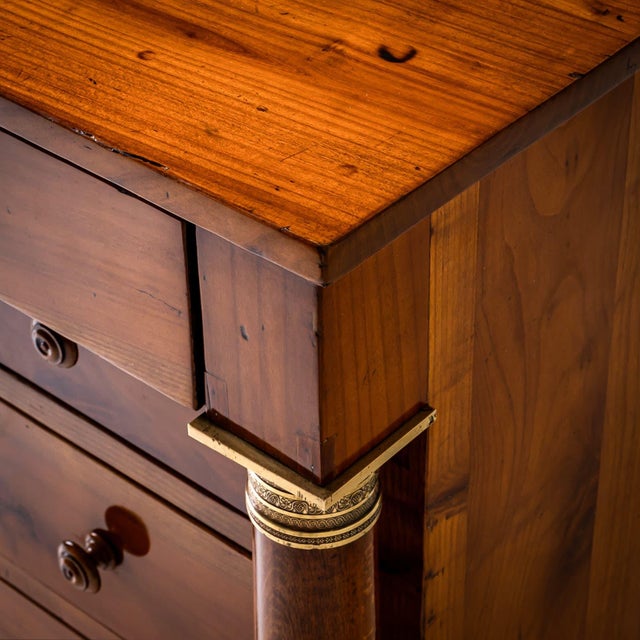 Empire Chest of Drawers with Columns, France, Early 19th Century For Sale - Image 10 of 12