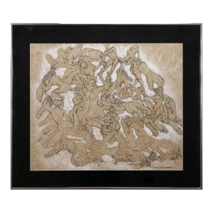 Ruthe G Pearlman Signed Modern Figurative Nude Watercolor On Paper Framed 1970s
