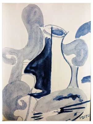 Georges Braque, Painter's Palette with Vase, Original Lithograph, 1948
