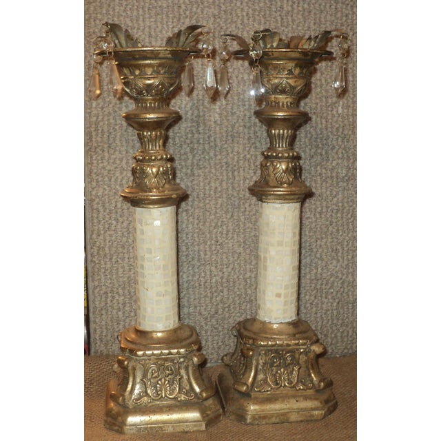Pair of Vintage Mark Roberts Candle Holders "17.25 High. For Sale - Image 4 of 7