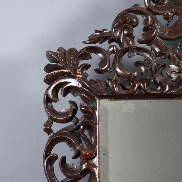 Early 20th Century Baroque Lacquered Wood Mirror, Italy For Sale - Image 5 of 10