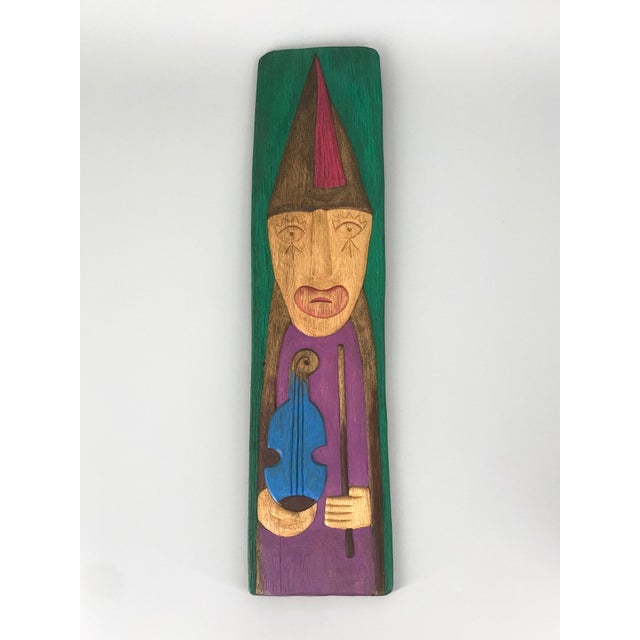 Henryk Zegadlo, Violinist with Blue Violin, 1980s, Wood For Sale - Image 13 of 13