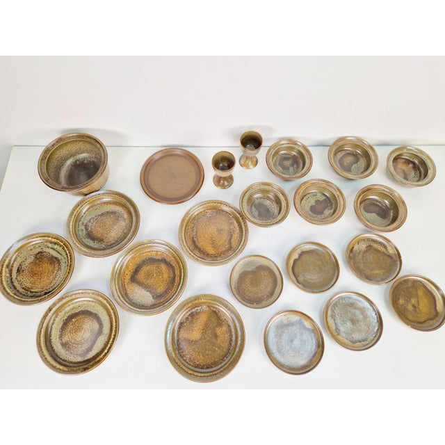 Vintage Arts and Craft Pottery Tableware Set by Gert De Rijk, 1976, Set of 22 For Sale - Image 6 of 17
