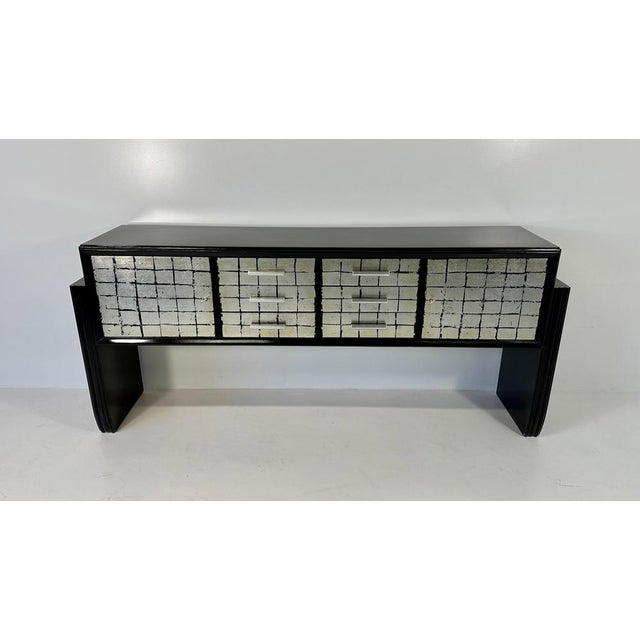 Mid-Century Modern Leaf Sideboard in Black and Silver, 1950s For Sale - Image 3 of 11