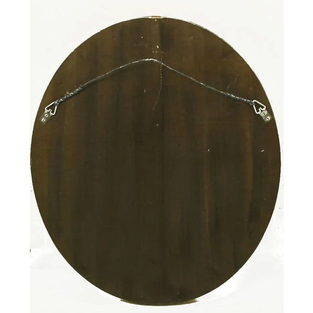 Carved Wood & Gilt Oval French Regency Style Mirror For Sale - Image 4 of 4