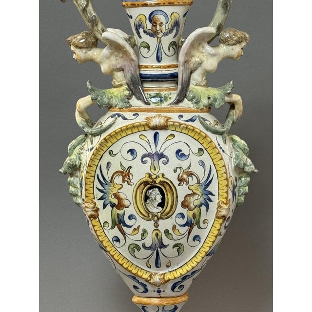 Ceramic Amphora in Maiolica Ceramic, 1800s For Sale - Image 7 of 15