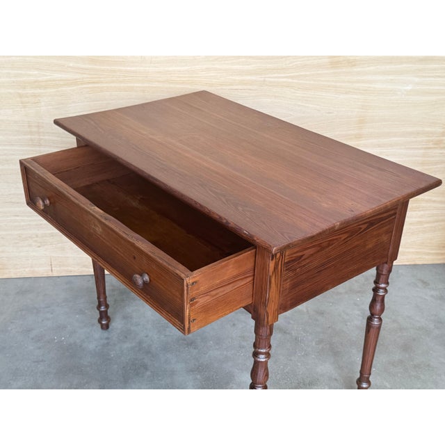 Early 20th Century Spanish Country Pine "Mobila " Sofa Table or Console table with Drawer For Sale - Image 9 of 18