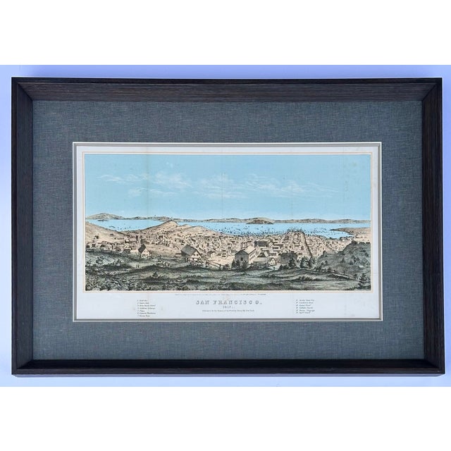 San Francisco City View & North Bay Original Lithograph by Henry Bill, 1856 (Framed) For Sale - Image 4 of 4
