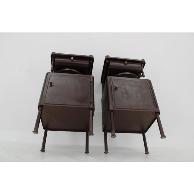 Industrial Nightstands with Pull Out Table, Former Czechoslovakia, 1940s, Set of 2 For Sale - Image 15 of 16