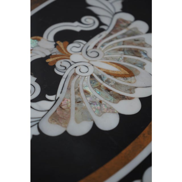 Italian Vintage Pietra Dura Marble Round Table For Sale - Image 13 of 15