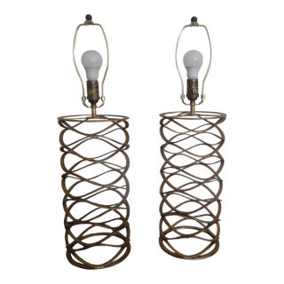 Visual Comfort Gilt Iron Bracelet Lamps a Pair For Sale