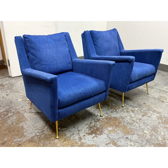 Modern West Elm Carlo Mid Century Arm Chairs, Pair For Sale - Image 3 of 12