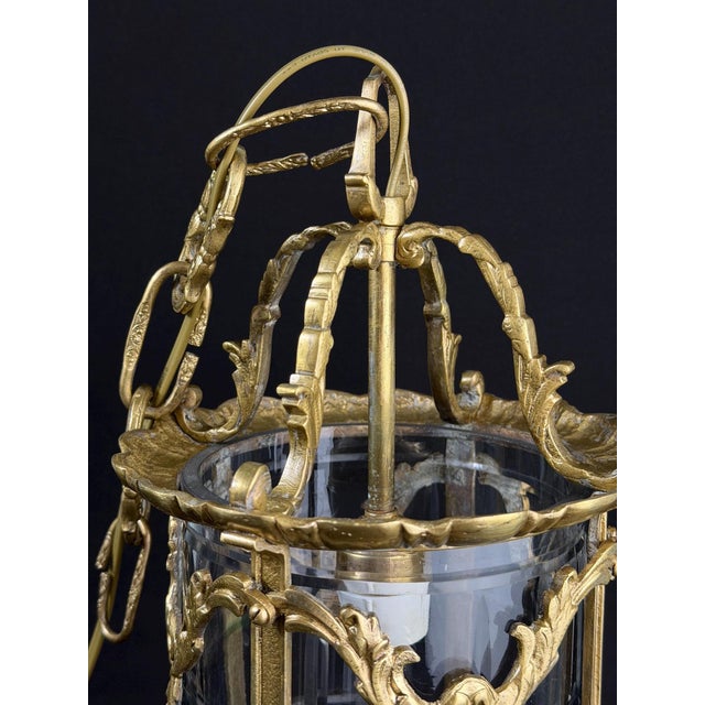 Gold French Louis XV Style Gilt Bronze and Glass Lantern Chandelier, 1880-1910 For Sale - Image 8 of 13