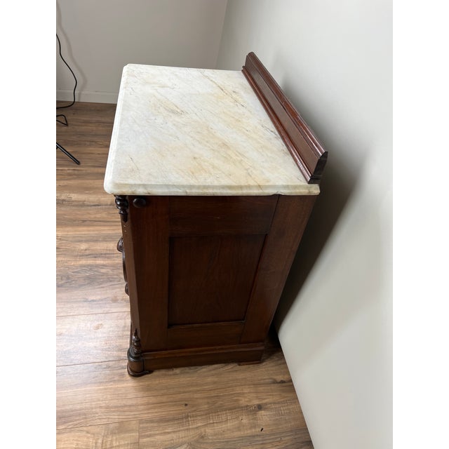 Antique Victorian Walnut Three Drawer Bachelor’s Chest C. 1880 For Sale - Image 11 of 12