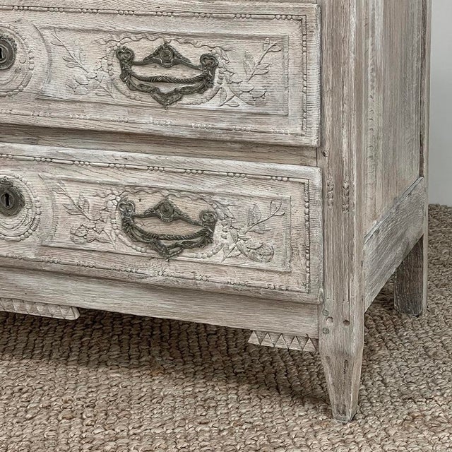 18th Century Country French Whitewashed Commode With Bronze Hardware For Sale - Image 18 of 18