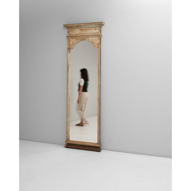 19th Century French Gustavian Floor Mirror with Arched Crest For Sale In Greensboro - Image 6 of 18