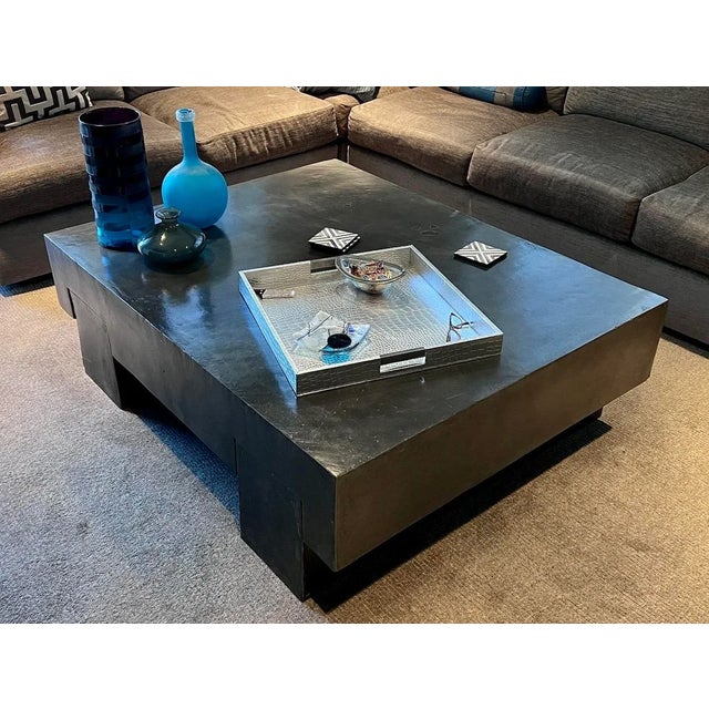 Mid-Century Modern 1990s Vintage Geometric Concrete Coffee Table For Sale - Image 3 of 14