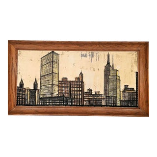 1950s Mid Century Lithograph "New York Skyline" by Bernard Buffet For Sale