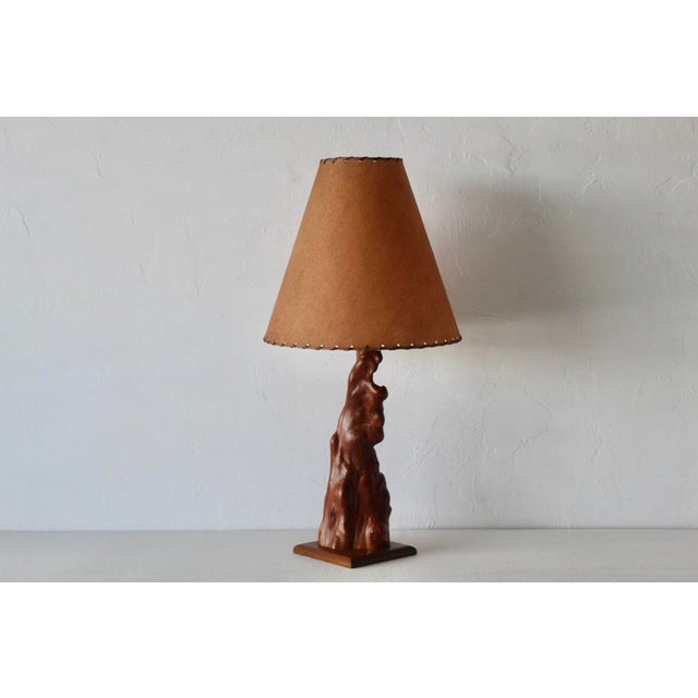 Mid-Century Modern Cypress Knee Burl Wood Table Lamp For Sale - Image 13 of 18