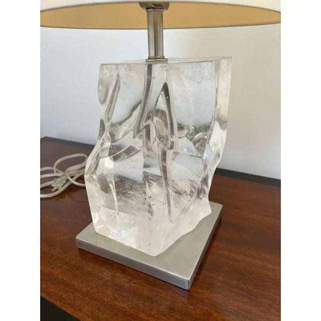 2010s Jacques Garcia for Baker Furniture Polished Quartz Table Lamp For Sale - Image 5 of 7