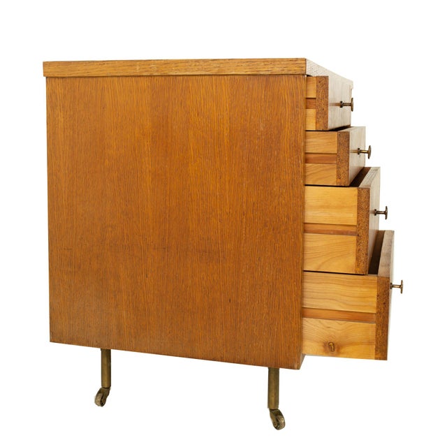 Mid 20th Century George Nelson Style Mid Century Oak Bar Cart For Sale - Image 5 of 12