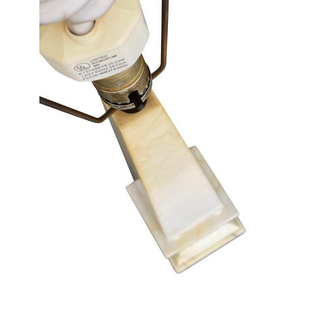 1980s 1980s Vintage Neoclassical Alabaster Marble Table Lamps - a Pair For Sale - Image 5 of 7