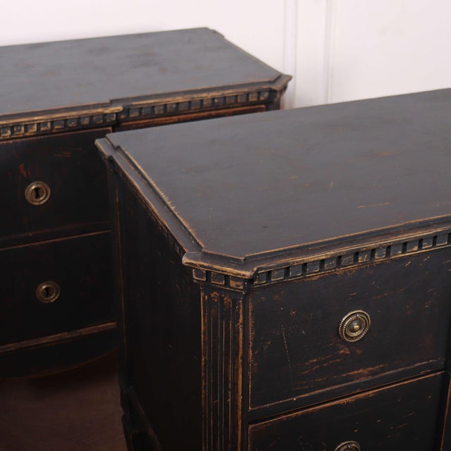 Wood Swedish Breakfront Commodes, Set of 2 For Sale - Image 7 of 11