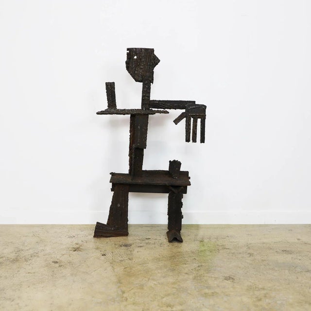 Brutalist Abstract Man Brutalist Iron Sculpture For Sale - Image 3 of 8