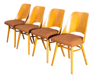 Upholstered Dining Chairs by Radomir Hoffman for Thon, 1950s, Set of 4