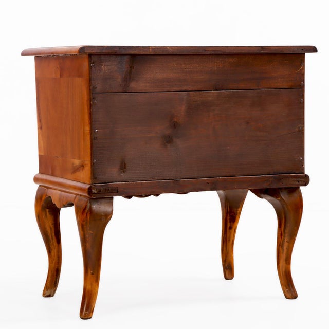 Brown 1900-1909 Louis XV Style Marquetry Mahogany Two Drawer Chest For Sale - Image 8 of 8