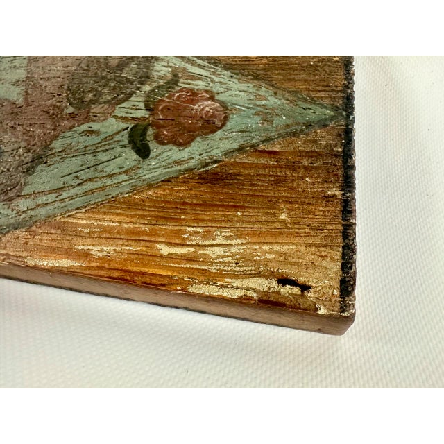 Antique Slovenian Folk Art Beehive Front Board with Saint Catherine of Alexandria, 19th Century For Sale - Image 7 of 11