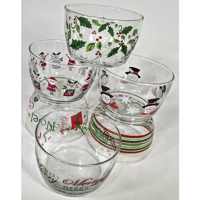 Vintage Christmas Bowls- Set of Six For Sale - Image 13 of 13