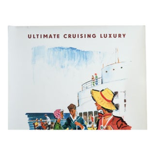 1960s Dutch Travel Poster - Holland-America Line/Ultimate Cruising Luxury - Rien Poortvliet For Sale